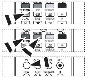 MODE SMODE TYPE TAGE TEXT/MIX PIP SOURCE E E P DUAL SRS POSITION F2 P P MODE SMODE STL1 TYPE X/TMX P SOURCE E P SRS POSITION P TV ON ISP REC REW STOP PLAYPAUSE FF