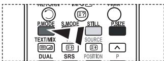 P.MODE S.MODE E7 STILL PSIZE TEXT/MX SOURCE DUAL SRS POSITION P