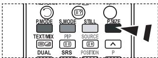 P.MODE S.MODE E?? STILL PSIZE TEXT/MIX PIP SOURCE DUAL SRS POSITION P