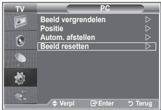 TV PC Beeld vergrendelen Positie Autom. afstellen Beeld resetten Verpl Enter Terug