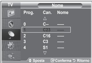 TV Nome Prog. Can. Nome 0 C-- ---- 1 C23 ---- 2 C16 ---- 3 C3 ---- 4 S1 ---- Sposta Conferma Ritorno