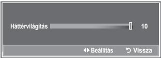 Hattérvilágítás 10 Beállítás Vissza