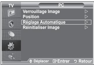 TV PC Verrouillage Image Position Réglage Automatique Réinitialiser Image Déplacer Entrer Retour