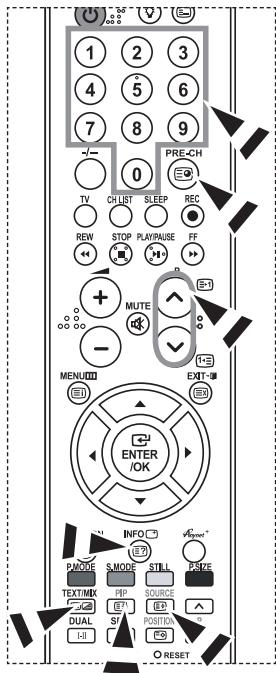 1 2 3 4 5 6 7 8 9 - 0 PRE-CH TV OCLUST SLEEP REC REW STOP PLAY/PAUSE FF + MUTE - MENU EXIT ENTER /OK INFO MODE MODE STILL SIZE TEXT/MIX PDF SOURCE DUAL ST POSITION I-1 RESET