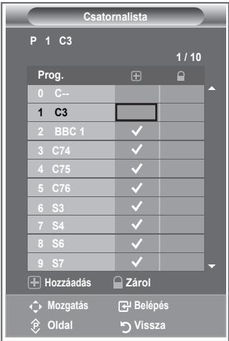 Csatornalista P 1 C3 1 / 10 Prog. 0 C-- 1 C3 2 BBC 1 ✓ 3 C74 ✓ 4 C75 ✓ 5 C76 ✓ 6 S3 ✓ 7 S4 ✓ 8 S6 ✓ 9 S7 ✓ + Hozzáadás Zárol → Mozgatás □ Belépés ↓ Oldal ◎ Vissza