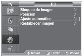 TV PCI Bloqueo de Imagen Posición Ajuste automático Restablecer imagen Mover Entrar Volver
