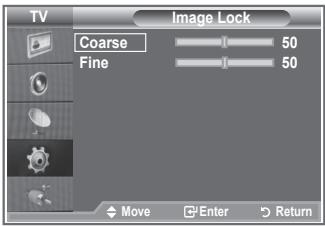 TV Image Lock Coarse Fine 50 50 Move Enter Return