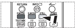 RETURN INFO Aymet* P.MODE S.MODE STILL PSIZE TEXT/MIX PIP SOURCE