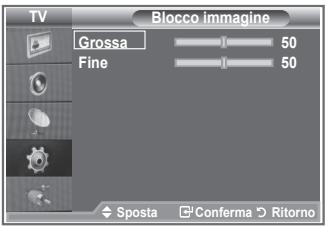 TV Blocco immagine Grossa 50 Fine 50 ◆ Sposta □ Conferma ○ Ritorno