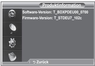 Produktinformation Software-Version: T_BDXPDEU00_0700 Firmware-Version: T_STDEU7_102c 1 > Zurück