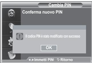Cambia PIN Conferma nuovo PIN Il codice PIN è stato modificato con successo OK Immetti PIN! > Ritorno