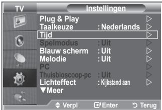 TV Plug & Play Taalkeuze : Nederlands Tijd Spelmodus : Uit Blauw scherm : Uit Melodie : Uit PC Thuisbioscoop-pc : Uit Lichteffect : Kijkstand aan ▼Meer Verpl Enter Terug