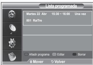 Lista programada Martes 22 Abr 15:30 ~ 16:00 Una vez 801 RaiTre Añadir programa Editar Borrar Mover Volver