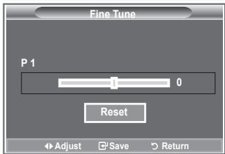 Fine Tune P 1 0 Reset Adjust Save Return