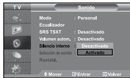 SAMSUNG LE37S71B - Selección del silencio interno - 1