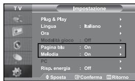 SAMSUNG LE37S71B - Impostazione della modalità Pagina blu / Sezione della Melodia - 1