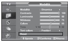 SAMSUNG LE37S71B - Azzeramento delle impostazioni di visualizzazione dell'imagine ai valori preimpostati in fabbrica - 1