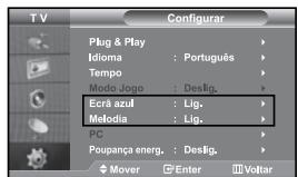 SAMSUNG LE37S71B - Programar o modo de Ecrã azul / SeLECTIONAR a Melodia - 1