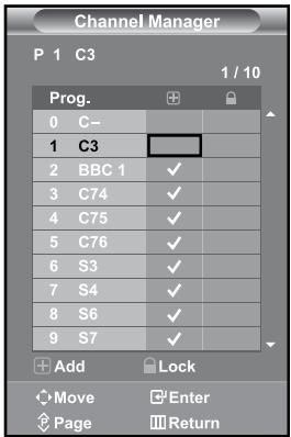 SAMSUNG LE37S71B - Setting the Channel Manager - 1