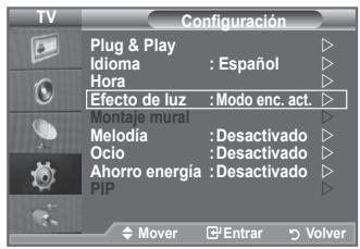SAMSUNG LE40A552P3R - Configuración del efecto de luz (según el modelo) - 1
