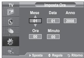 SAMSUNG LE40A552P3R - Impostazione e visualizzazione dell'ora corrente - 2