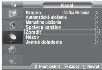 SAMSUNG LE40A552P3R - Zoradenie uložených kanálov - 1