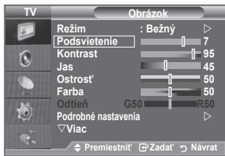 SAMSUNG LE40A552P3R - Televízor poskytuje niekoľko nastavení, ktoré umožňujú ovládat' kvalitu obrazu. - 1