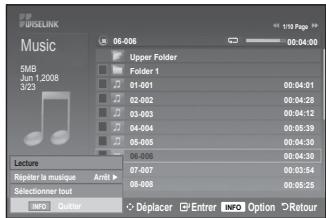 SAMSUNG LE40A552P3R - Utilisation de la liste MP3 - 2