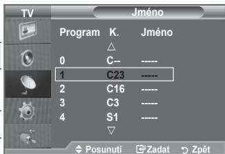 SAMSUNG LE40A552P3R - Přiřazování názvů kanálů - 2