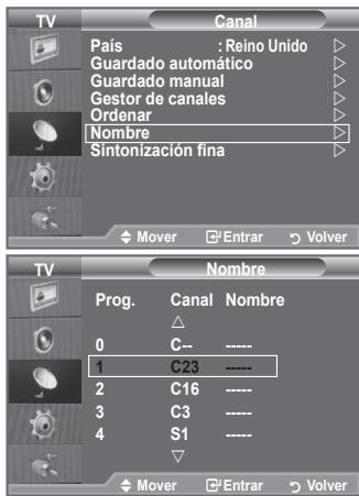 SAMSUNG LE40A552P3R - Asignación de nombres de canales - 1