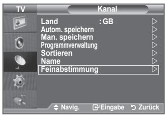 SAMSUNG LE40A552P3R - Verwenden Sie die Feinabstimmung, um für bestimmte Kanäle die Empfangseinstellungen manuell zu optimieren. - 1
