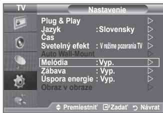 SAMSUNG LE40A552P3R - Nastavenie svetelného efektu (v závislosti od modelu) - 1