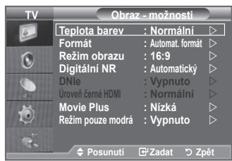 SAMSUNG LE40A552P3R - Konfigurace možností obrazu - 2