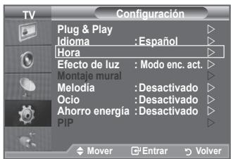 SAMSUNG LE40A552P3R - Ajuste y visualización de la hora actual - 1