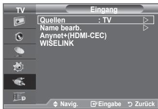SAMSUNG LE40A552P3R - Sie können zwischen den an den Eingangsbuchsen des Fernsehgeräts angeschlossenen externen Quellen auswählen. - 1