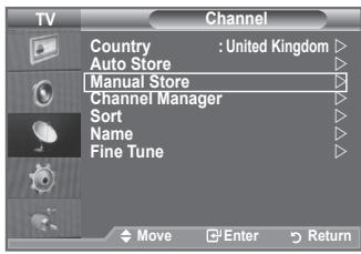 SAMSUNG LE40A552P3R - Storing Channels Manually - 1