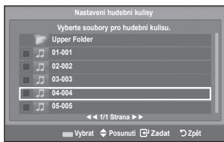 SAMSUNG LE40A552P3R - Nastavení hudební kulisy: - 1