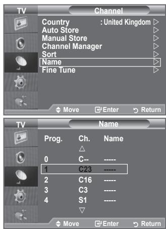 SAMSUNG LE40A552P3R - Assigning Channels Names - 1