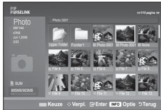 SAMSUNG LE40A552P3R - Dit menu toont de JPEG bestanden en mappen opgeslagen op een USB geheugen. - 2