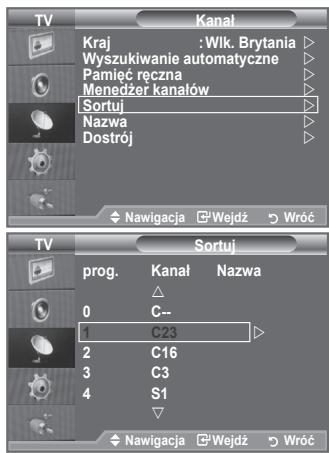 SAMSUNG LE40A552P3R - Porządkowanie kolejności zaprogramowanych kanałów - 1