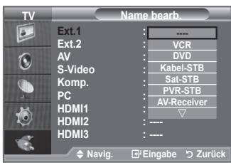 SAMSUNG LE40A552P3R - Vergeben Sie für die an die Eingangsbuchsen angeschlossenen Geräte Namen, um die Auswahl der Signalquelle zu vereinfachen. - 2