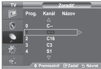 SAMSUNG LE40A552P3R - Zoradenie uložených kanálov - 2
