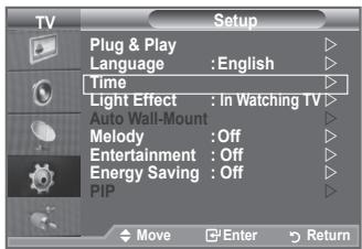 SAMSUNG LE40A552P3R - Setting and Displaying the Current Time - 1