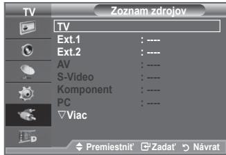 SAMSUNG LE40A552P3R - Môžete si vybrat' z externých zdrojov, ktoré sú pripojené k televízoru cez vstupné konektory. - 2