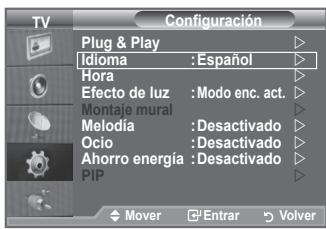 SAMSUNG LE40A552P3R - Cuando utilice el aparato por primera vez, debe seleccionar el idioma que se utilizará para visualizar menús e indicaciones. - 1