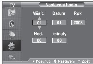 SAMSUNG LE40A552P3R - Nastavení a zobrazení aktuálního času - 2