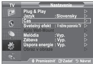 SAMSUNG LE40A552P3R - Nastavenie a zobrazenie aktuálneho času - 1