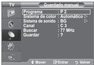 SAMSUNG LE40A552P3R - Memorización manual de canales - 2