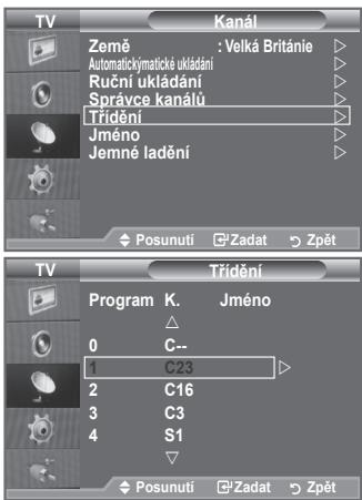 SAMSUNG LE40A552P3R - Uspořádání uložených kanálů - 1