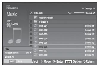 SAMSUNG LE40A552P3R - Using the MP3 List - 2